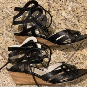 Lovely Lace Up Wedge Sandals